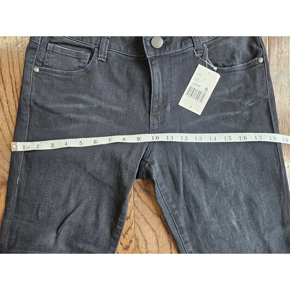 CAbi #517 Black Dark Wash Jeans STRETCH Cropped NWT Women's Size 6 - Picture 10 of 15